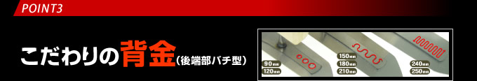 こだわりの背金（後端部バチ型）